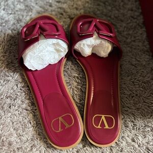 Valentino Women's Red Slide Sandals